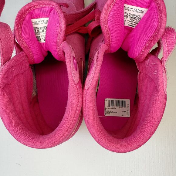 Reebok Freestyle Hightop Hot Pink Suede Trainer Sneakers Women's size 6 - Picture 9 of 9